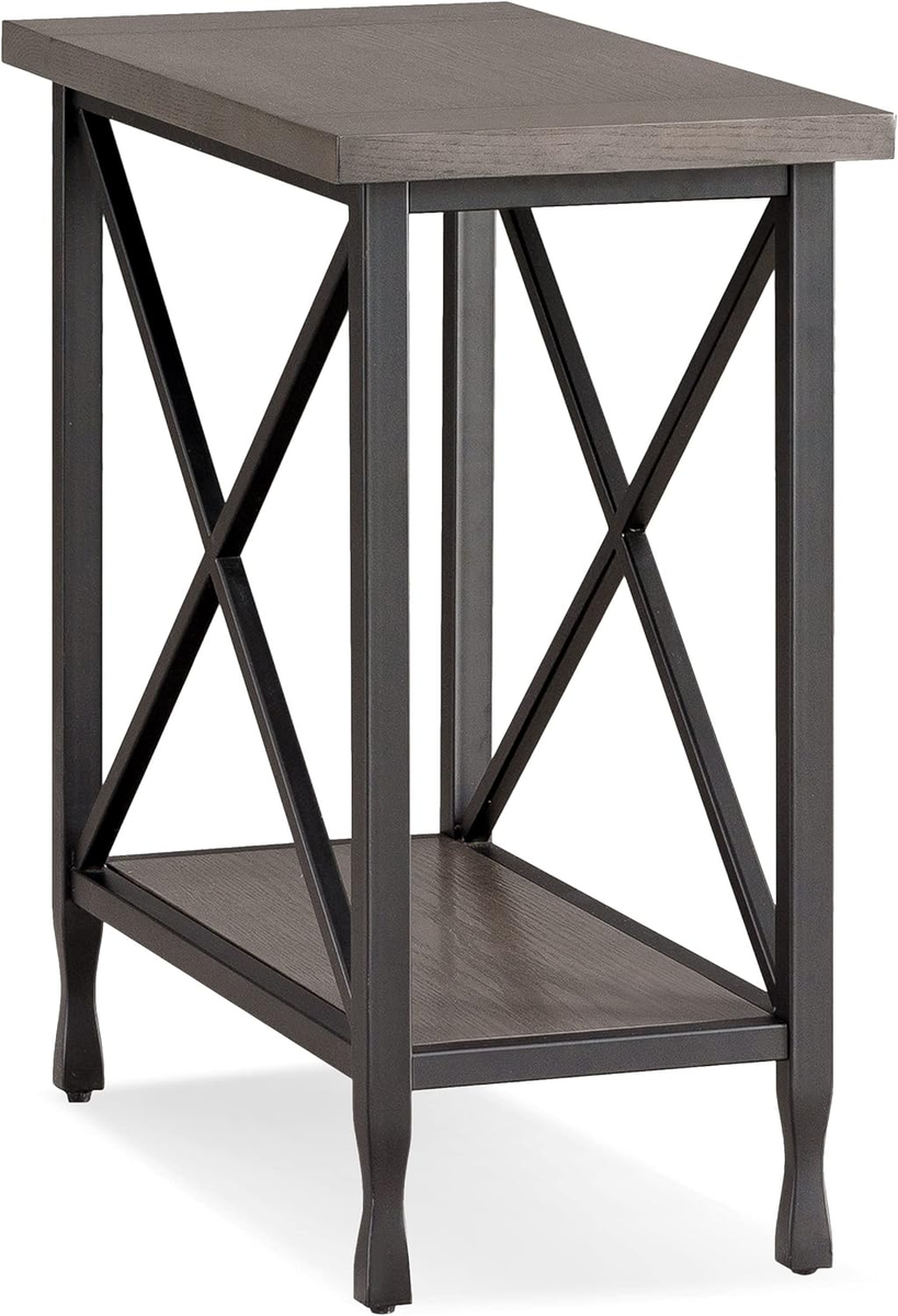 Chisel & Forge Narrow Side Recliner Table with Shelf, Smoke
