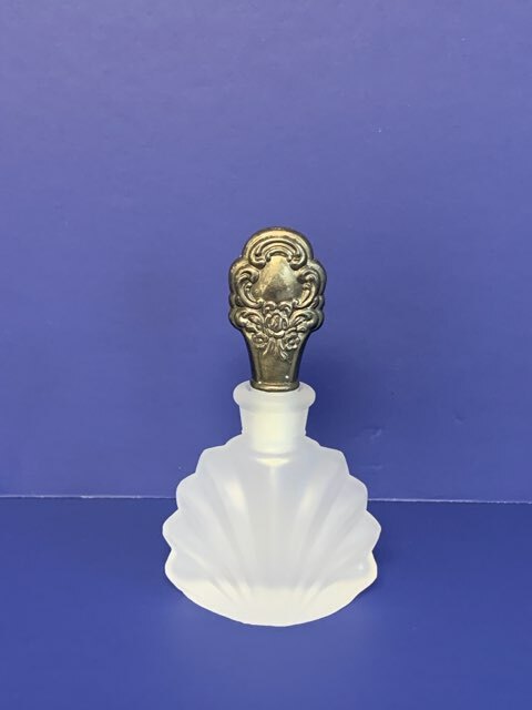 Download Vintage White Frosted Seashell Glass Perfume Bottle w ...