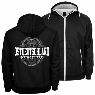Männer Junge Windjacke Windbreaker Ostdeutschland Heimatliebe mit Kapuze DDR