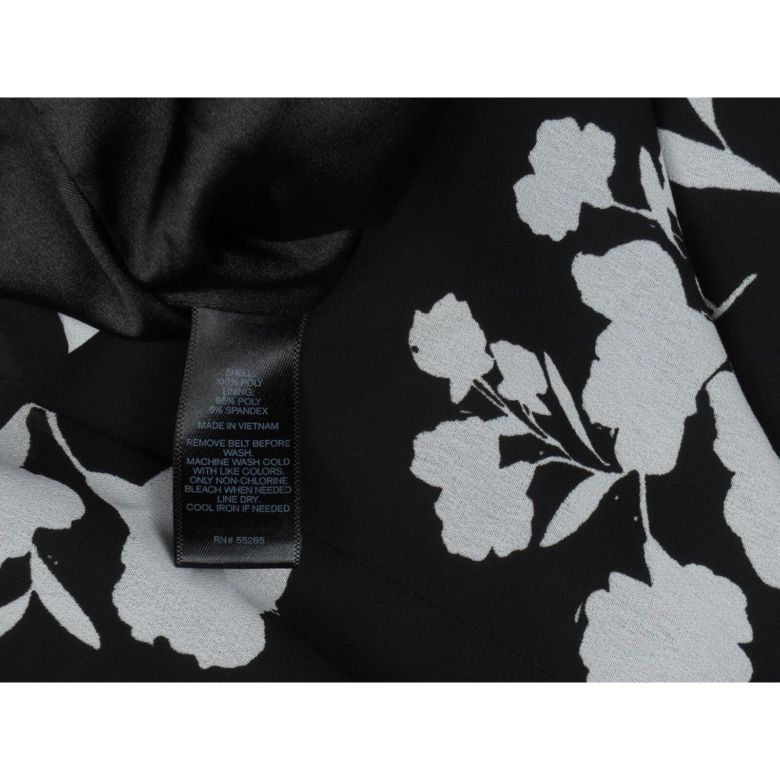 Express Floral Chic Black Dress S/P Monochrome El… - image 6