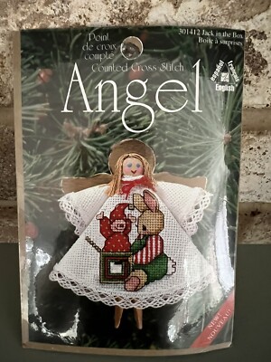 Leisure Arts Cross Stitch Clothespin Angel Kit Jack In The Box