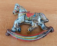 Vintage Metal Rocking Horse Ornament - RARE
