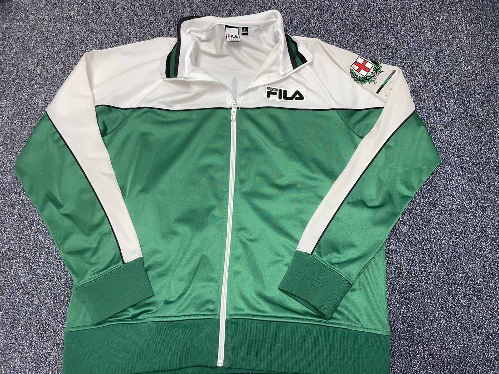 Giacca FILA Sport Italia Adulto Taglia L Calcio Calcio Pista Full Zip Verde A6J