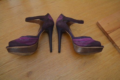 Sandalia Studio TMLS Púrpura y Rosa Gamuza Tirantes Plataforma Talla UK 5 - Imagen 6 de 9