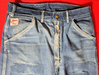 VTG 1940-1950 CARHARTT LACE BACK DENIM JEANS HEART TRAIN UNION SANFORIZED PANTS — photo 7