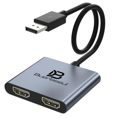 DisplayPort to Dual HDMI Adapter 4K@60Hz, DisplayPort Splitter for Dual HDMI ...