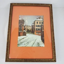 Vintage 1969 Art Print Oleograph P. G. Hubert Custom Vintage Framed 17x13 Inch