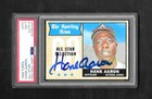 1968 TOPPS #370 HANK AARON ALL STAR - PSA 7 - PSA DNA 9 - AUTOGRAPHED - SIGNED