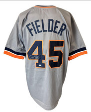Cecil Fielder Detroit Tigers Signed Sewn Gray Jersey-COA (Sports Integrity)