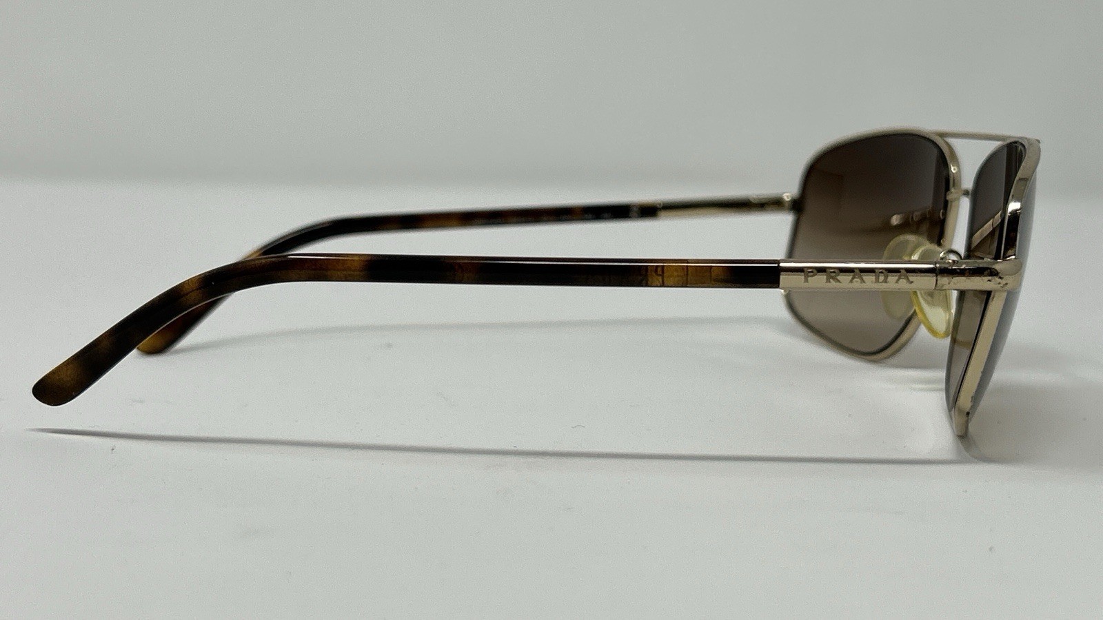 Vintage RarePrada SPR52M GoldTone Aviator Brown Gradient Tortoise Acetate Temple image 5