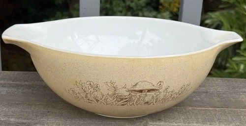 Vintage Pyrex Cinderella Nesting Mixing Bowl Forest Fancies Mushroom 444  4QT 🍄