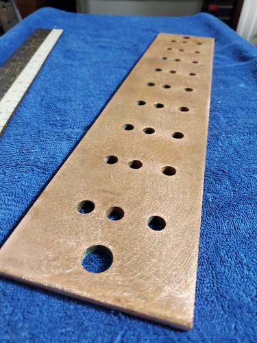 4x20 COPPER Busbar 3/8 Stud 3/4 Space 2-hole & 1-Hole Lugs 18 Term USED