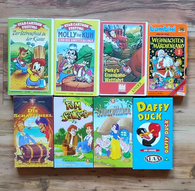 Retro Paket: 8 Kinder-VHS Kassetten Zeichentrick Klassiker UFA Bambini Konvolut 