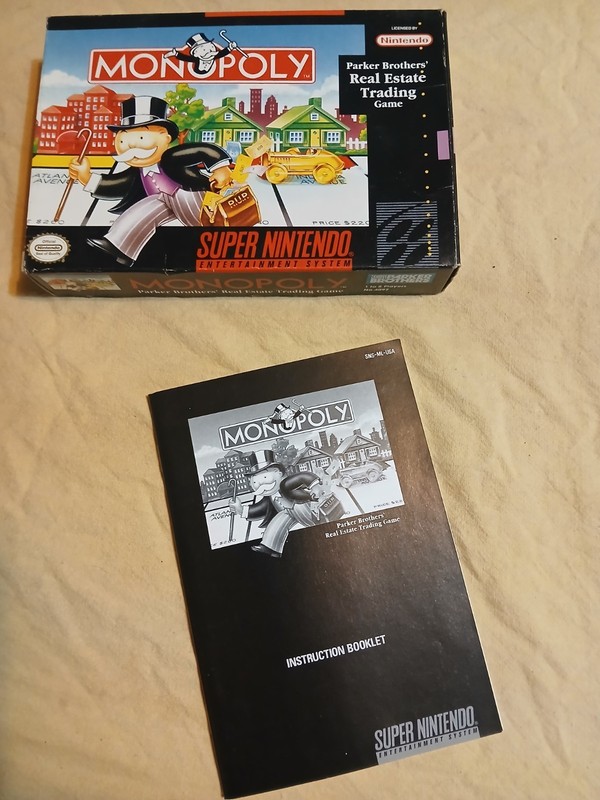Monopoly For  Super NES Original Box And Manual Only