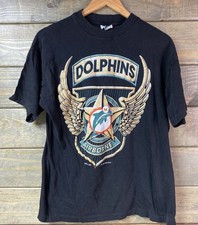 Reprint 1993 Miami Dolphins Airborne T Shirt NFL Football black tee NH3512