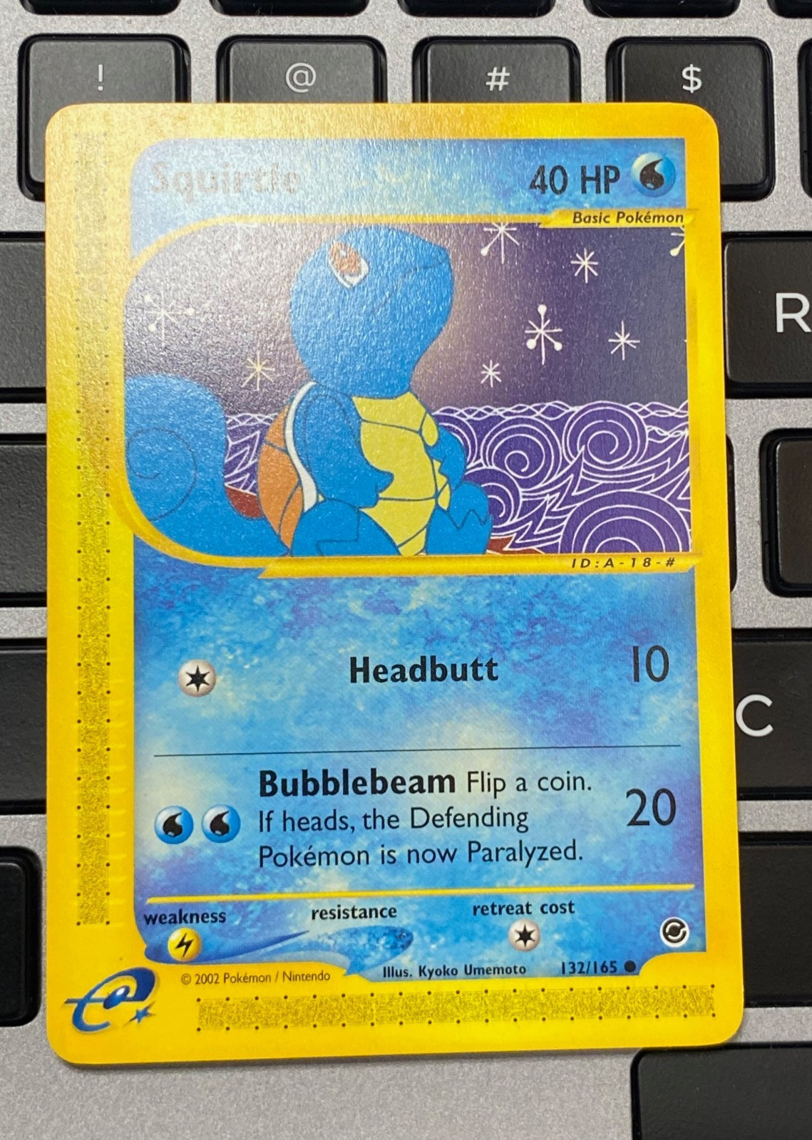 Pokemon Squirtle 132/165 Expedition Base Set / LP+ / near mint condition card