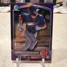 2025 Bowman Draft Chrome Carson Benge #BDC-138 True Purple Refractor #/250 Mets