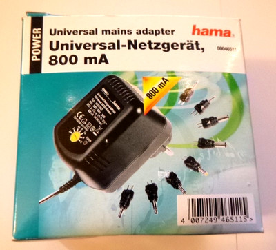 Universal-Netzgerät 800 mA incl. 8 Stecker, Neu in Originalverpackung