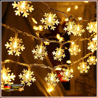Lichterkette Schneeflocken 6M 40 Leds Batteriebetrieben Weihnachtsdekoration