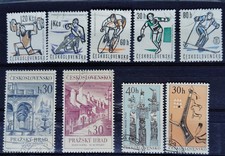 CZECHOSLOVAKIA-1963-N1150-TO-N1154-1966-N1401-N1402-1967-N1471-N1472-USED