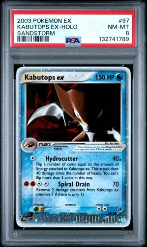 Kabutops EX Holo 97/100 Sandstorm Pokemon PSA 8