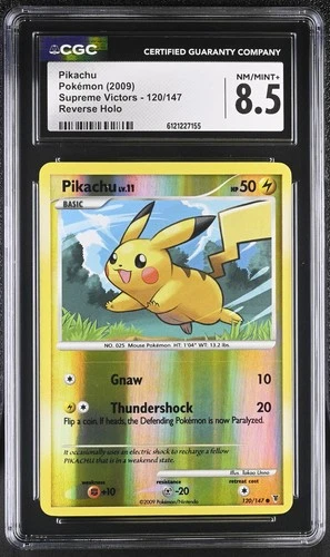 CGC 8.5 Pikachu 2009 Supreme Victors 120/147 Reverse Holo Pokemon Card