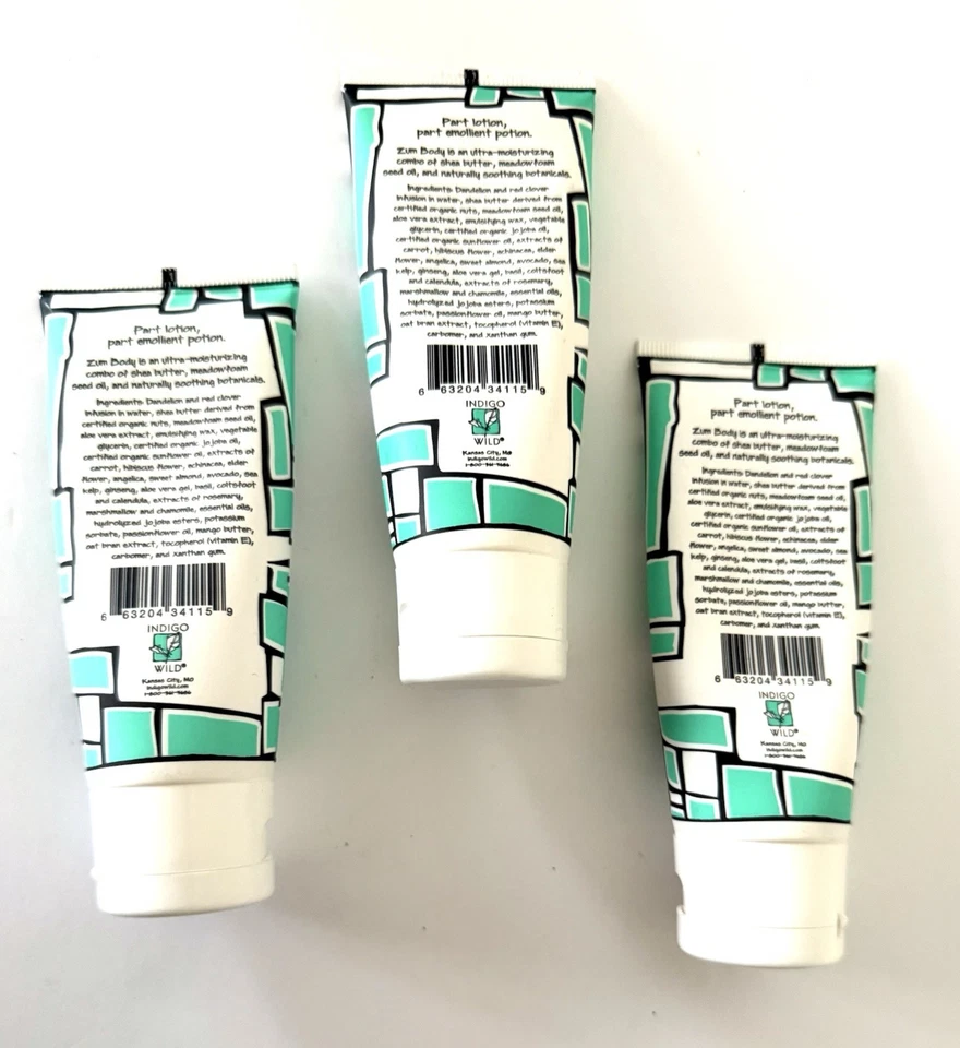 Loción corporal Indigo Wild ZUM sal marina -2 fl. oz cada una (lote de 3) ¡Nueva! Envío gratis Foto 2 de 2