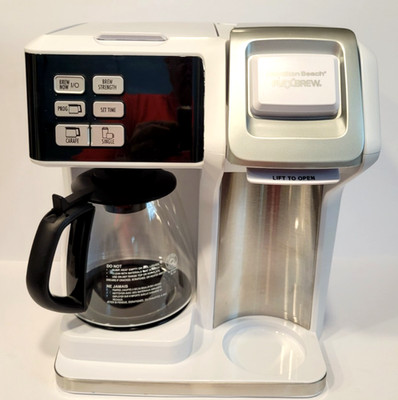 Hamilton Beach FlexBrew Coffee Maker 2 Way Compatible w/ K-Cup White 49947