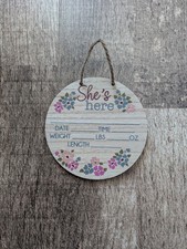 Baby Girl Birth Announcement Plaque