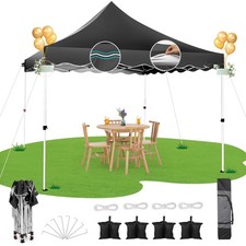 Faltpavillon 3x3 Wasserdicht Stabil Gartenzelt Pop Up Pavillon mit 4 Sandsäcken