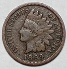 Indian Head Penny Lot of "1" VERY NICE 1899 GOOD OR BETTER°$ FREE SHIPPING $#460