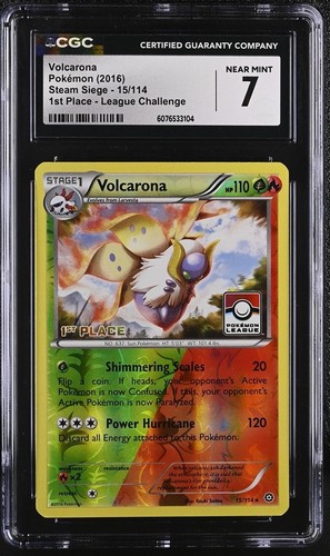 POKEMON TCG Volcarona 15/114 XY Steam Siege Rare Stage 1  English 1ST PLACE