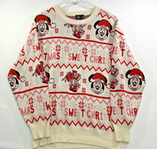 Disney Minnie Mouse Sweet Christmas Knit Sweater Pullover Womens Medium M