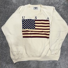 Vintage Lee Men s Sweatshirt XL 1990s Y2K Made In USA Grunge American Flag