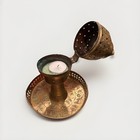 $159 Brass Incense Burner Candle Holder Handmade Etched Middle Eastern Mabkahra — photo 7