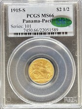 1915-S G$2.5 PAN PAC MS66 PCGS CAC (#PA22051589)