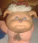 VTG Cabbage Patch Kids Koosas Doll Dog 15” Brown Eyes Orange White Striped 1983