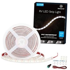 RV Awning Lights 12vdc 13ft/4m White LED Strip Camper Waterproof IP67 13FT