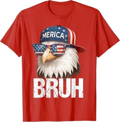 Bruh Fourth 4th of July Eagle American Patriotic Mens Boys T-Shirt