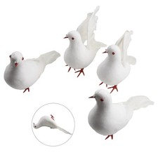 Lifelike White Birds Decorative Ornament for Garden or for educational Toys