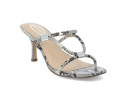 NEW SCOOP LEOPARD PRINT SLIDE HEELED SANDALS ANIMAL PRINT WOMENS 9.5