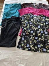 Lot Of 5 Women  s Scrub Tops/pants