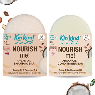 KinKind NOURISH me! Shampoo und Conditioner Bar 90g (1er Pack), Duo 
