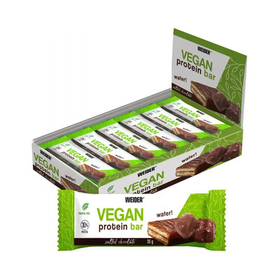 Weider Vegan Protein Wafer Bar (12x35g) Salted Chocolate (42,62 EUR/kg)