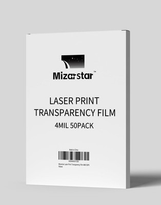 Mizarstar Transparency Film for Laser Jet Printer and Copier, Overhead Clear 