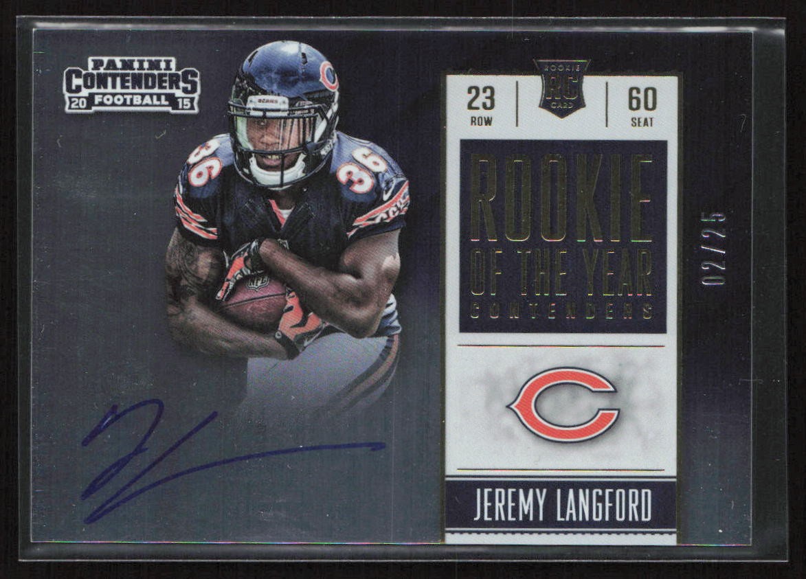 Jeremy Langford Panini Contenders Rookie of the Year Contenders Autographs #ROYJL Gold
