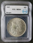 1921 $1 Morgan Silver Dollar ICG MS64
