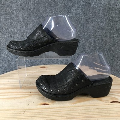 Born Marley Shoes Womens 7M Mule Clog Closed Toe Casual Block Heels W51756 Black