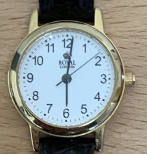 Royal London Watch - White Dial - Black Leather Strap - New Battery