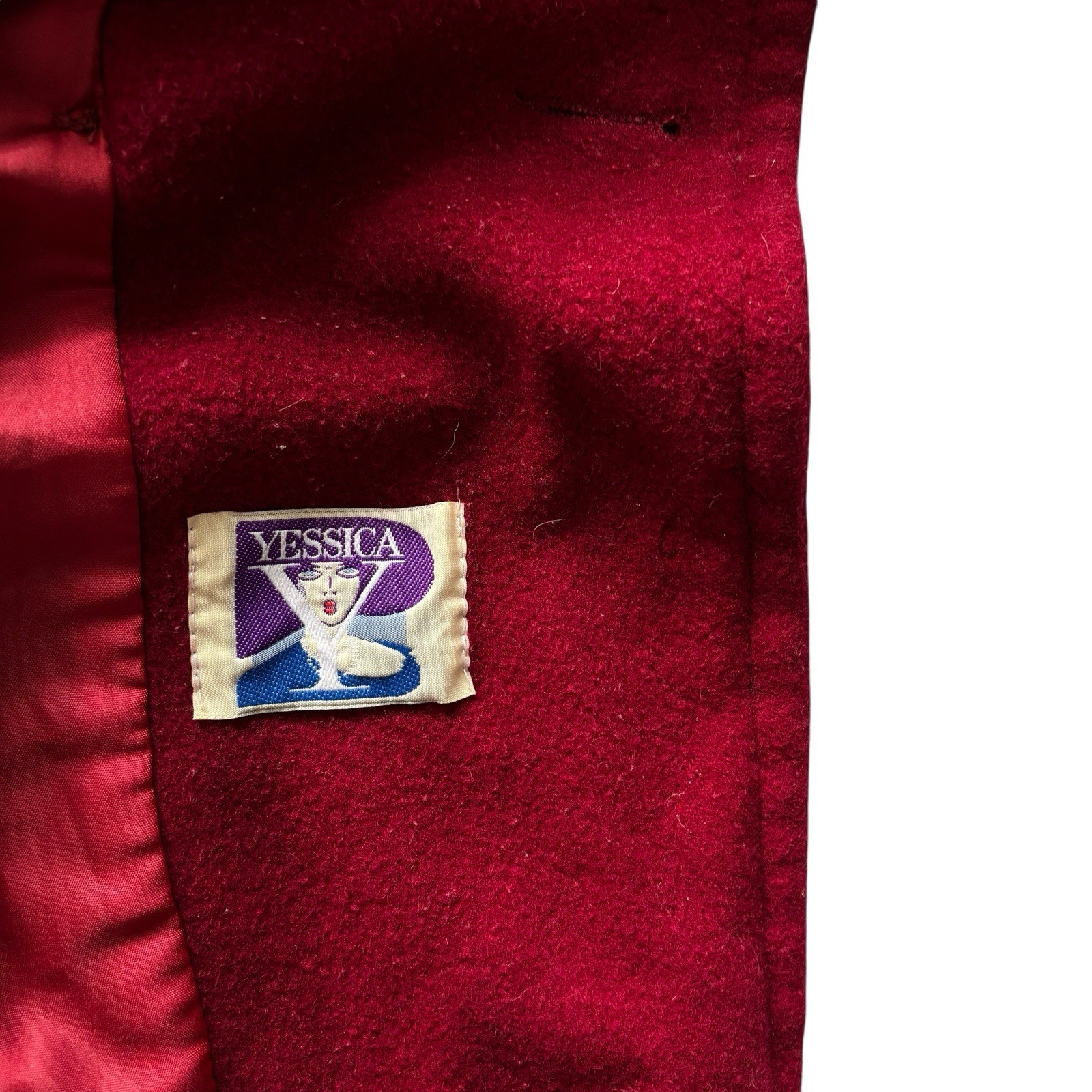 Vintage 80s Red Coat Wool Blend C&A Retro Indie Boho 16 image 3